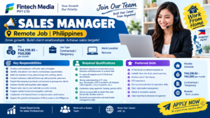 Sales Manager Remote Job – Earn ₹44,338 to ₹60,000 Per Month