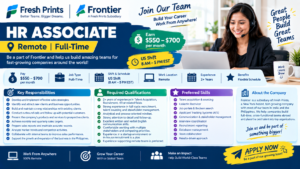 HR Associate Full Time Remote Job – Fresh Prints / Frontier